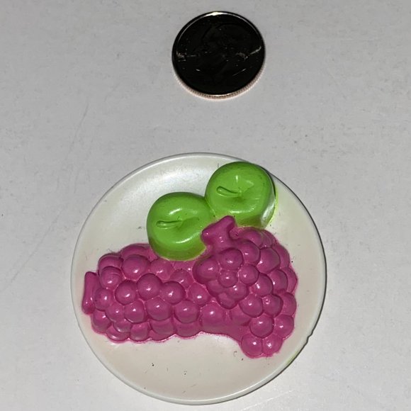 Barbie White Round Plate of Grapes and Apples Pretend Play Accessory Playset Toy - Picture 5 of 5